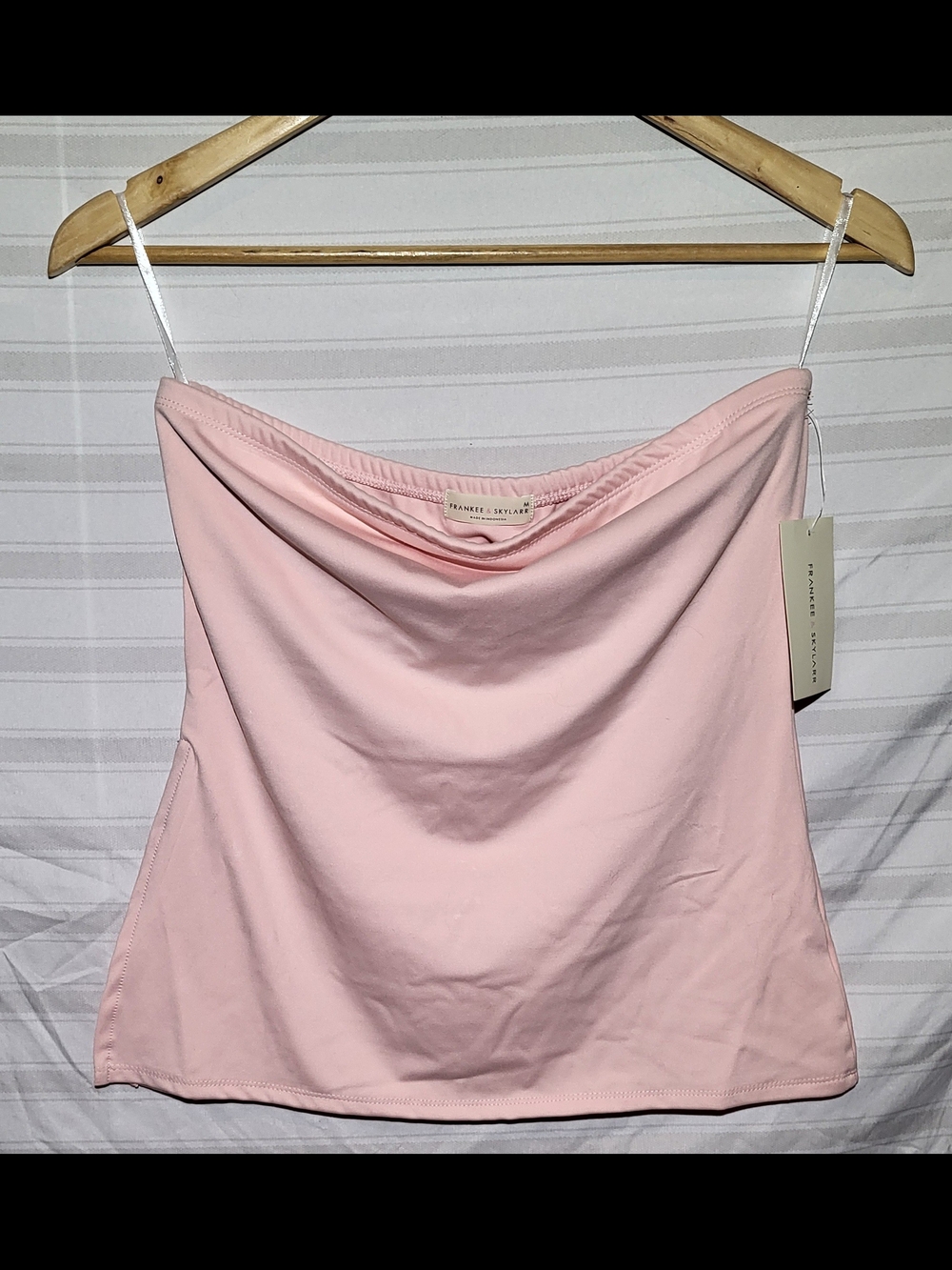 Frankee & Skylarr NWT Women's Soft Pink Tube Top with Side Slit